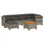 7-teiliges Gartensofa-Set mit grauen synthetischen Rattankissen von vidaXL, Gartensets - Ref: Foro24-3261918, Preis: 473,19 €...
