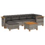 Set de sofás de jardín 7 pzas con cojines ratán sintético gris de vidaXL, Conjuntos de jardín - Ref: Foro24-3261918, Precio: ...
