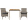 3-piece garden dining set with gray acacia PE rattan cushions by vidaXL, Garden sets - Ref: Foro24-3278675, Price: 221,54 €, ...