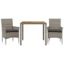 3-piece garden dining set with gray acacia PE rattan cushions by vidaXL, Garden sets - Ref: Foro24-3278675, Price: 253,13 €, ...