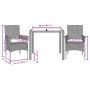 3-piece garden dining set with gray acacia PE rattan cushions by vidaXL, Garden sets - Ref: Foro24-3278675, Price: 221,54 €, ...