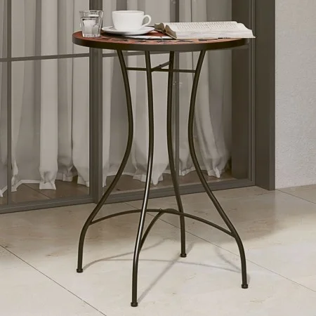 Bistrotisch aus Terrakotta und weißem Keramikmosaik Ø50x70 cm von vidaXL, Gartentische - Ref: Foro24-4003401, Preis: 81,72 €,...
