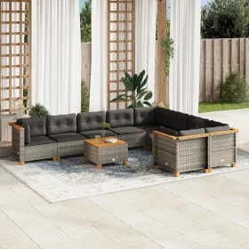 10-piece garden sofa set with gray synthetic rattan cushions by vidaXL, Garden sets - Ref: Foro24-3262008, Price: 752,72 €, D...