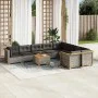 10-piece garden sofa set with gray synthetic rattan cushions by vidaXL, Garden sets - Ref: Foro24-3262008, Price: 752,72 €, D...