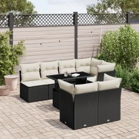 8-piece garden sofa set and black synthetic rattan cushions by vidaXL, Garden sets - Ref: Foro24-3266406, Price: 541,06 €, Di...