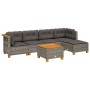 6-teiliges Gartenmöbel-Set und graue synthetische Rattankissen von vidaXL, Gartensets - Ref: Foro24-3261792, Preis: 443,71 €,...