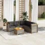 6-teiliges Gartenmöbel-Set und graue synthetische Rattankissen von vidaXL, Gartensets - Ref: Foro24-3261828, Preis: 400,43 €,...