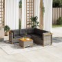 6-teiliges Gartenmöbel-Set und graue synthetische Rattankissen von vidaXL, Gartensets - Ref: Foro24-3261828, Preis: 400,86 €,...