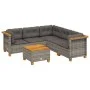 6-teiliges Gartenmöbel-Set und graue synthetische Rattankissen von vidaXL, Gartensets - Ref: Foro24-3261828, Preis: 400,43 €,...