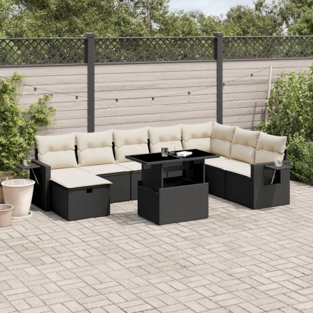 8-teiliges Gartensofa-Set und schwarze synthetische Rattankissen von vidaXL, Gartensets - Ref: Foro24-3275026, Preis: 541,02 ...