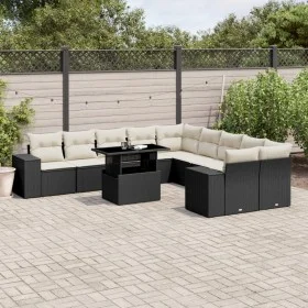 11-piece garden sofa set and black synthetic rattan cushions by vidaXL, Garden sets - Ref: Foro24-3269426, Price: 719,21 €, D...