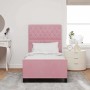 Estructura de cama con cabecera Rosa 90 x 190 cm Terciopelo