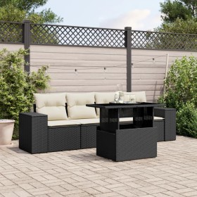 5-teiliges Gartenmöbel-Set und schwarze synthetische Rattankissen von vidaXL, Gartensets - Ref: Foro24-3268986, Preis: 343,79...