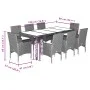 9-piece garden dining set with PE rattan and gray glass cushions by vidaXL, Garden sets - Ref: Foro24-3278578, Price: 633,52 ...