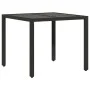 Set comedor jardín 5 pzas cojines ratán sintético vidrio negro de vidaXL, Conjuntos de jardín - Ref: Foro24-3278538, Precio: ...