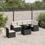 7-teiliges Gartensofa-Set mit schwarzen synthetischen Rattankissen von vidaXL, Gartensets - Ref: Foro24-3267306, Preis: 465,9...
