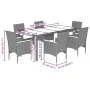 7-piece garden dining set with gray acacia PE rattan cushions by vidaXL, Garden sets - Ref: Foro24-3278637, Price: 610,46 €, ...