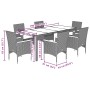 Set de comedor jardín 7 pzas con cojines ratán PE acacia gris de vidaXL, Conjuntos de jardín - Ref: Foro24-3278637, Precio: 5...