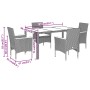 5-teiliges Garten-Essset mit Kissen aus grauem Akazien-PE-Rattan von vidaXL, Gartensets - Ref: Foro24-3278635, Preis: 448,91 ...