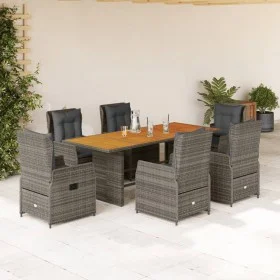 Garden dining set 7 pieces and gray synthetic rattan cushions by vidaXL, Garden sets - Ref: Foro24-3262785, Price: 869,70 €, ...