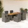 Garden dining set 7 pieces and gray synthetic rattan cushions by vidaXL, Garden sets - Ref: Foro24-3262785, Price: 1,00 €, Di...