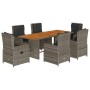 Garten-Essgruppe 7-teilig und graue synthetische Rattankissen von vidaXL, Gartensets - Ref: Foro24-3262785, Preis: 1,00 €, Ra...