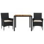 3-piece garden dining set with black acacia PE rattan cushions by vidaXL, Garden sets - Ref: Foro24-3278663, Price: 238,26 €,...