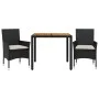 3-piece garden dining set with black acacia PE rattan cushions by vidaXL, Garden sets - Ref: Foro24-3278663, Price: 241,20 €,...