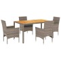 5-piece garden dining set with gray acacia PE rattan cushions by vidaXL, Garden sets - Ref: Foro24-3278677, Price: 396,75 €, ...
