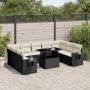 Gartensofa-Set 10-teilig mit schwarzen synthetischen Rattankissen von vidaXL, Gartensets - Ref: Foro24-3268106, Preis: 604,67...