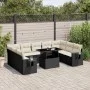 Set de sofás de jardín 10 pzas cojines ratán sintético negro de vidaXL, Conjuntos de jardín - Ref: Foro24-3268106, Precio: 63...