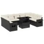 Set de sofás de jardín 10 pzas cojines ratán sintético negro de vidaXL, Conjuntos de jardín - Ref: Foro24-3268106, Precio: 63...