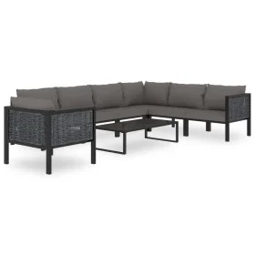 Muebles de jardín 8 pzas y cojines ratán sintético antracita de vidaXL, Conjuntos de jardín - Ref: Foro24-49402, Precio: 762,...