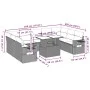 Gartensofa-Set 10-teilig mit schwarzen synthetischen Rattankissen von vidaXL, Gartensets - Ref: Foro24-3268106, Preis: 635,69...