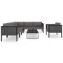 Garden furniture 8 pieces and cushions anthracite synthetic rattan by vidaXL, Garden sets - Ref: Foro24-49402, Price: 772,04 ...