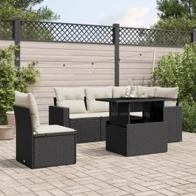 6-teilige Gartensofagarnitur und schwarze synthetische Rattankissen von vidaXL, Gartensets - Ref: Foro24-3267276, Preis: 420,...