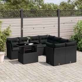 8-teiliges Gartensofa-Set und schwarze synthetische Rattankissen von vidaXL, Gartensets - Ref: Foro24-3266425, Preis: 615,93 ...