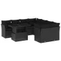 8-teiliges Gartensofa-Set und schwarze synthetische Rattankissen von vidaXL, Gartensets - Ref: Foro24-3266425, Preis: 615,93 ...