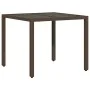 Garden dining set 5 pieces with brown glass synthetic rattan cushions by vidaXL, Garden sets - Ref: Foro24-3278550, Price: 35...