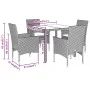 Garden dining set 5 pieces with brown glass synthetic rattan cushions by vidaXL, Garden sets - Ref: Foro24-3278550, Price: 35...