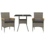 Garden dining set 3 pieces and gray glass synthetic rattan cushions by vidaXL, Garden sets - Ref: Foro24-3278705, Price: 216,...