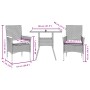 Garden dining set 3 pieces and gray glass synthetic rattan cushions by vidaXL, Garden sets - Ref: Foro24-3278705, Price: 208,...