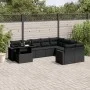 Gartensofa-Set 10-teilig mit schwarzen synthetischen Rattankissen von vidaXL, Gartensets - Ref: Foro24-3267505, Preis: 681,94...
