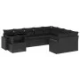 Gartensofa-Set 10-teilig mit schwarzen synthetischen Rattankissen von vidaXL, Gartensets - Ref: Foro24-3267505, Preis: 681,94...