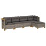 Garden sofa set with cushions 5 pieces gray synthetic rattan by vidaXL, Garden sets - Ref: Foro24-3261786, Price: 376,89 €, D...