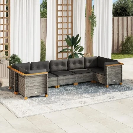7-piece garden sofa set with gray synthetic rattan cushions by vidaXL, Garden sets - Ref: Foro24-3261972, Price: 621,55 €, Di...