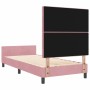 Estructura de cama con cabecera Rosa 90 x 190 cm Terciopelo