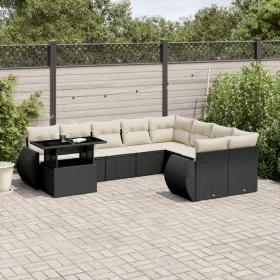 Garden sofa set 10 pieces with black synthetic rattan cushions by vidaXL, Garden sets - Ref: Foro24-3268766, Price: 709,14 €,...