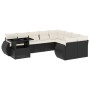 Set de sofás de jardín 10 pzas cojines ratán sintético negro de vidaXL, Conjuntos de jardín - Ref: Foro24-3268766, Precio: 66...