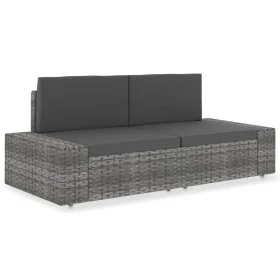 2-seater gray synthetic rattan sectional sofa by vidaXL, Modular outdoor sofas - Ref: Foro24-49525, Price: 229,80 €, Discount: %